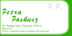 petra paskusz business card